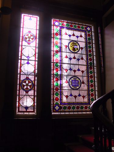 Winkley Square strained glass window staircase