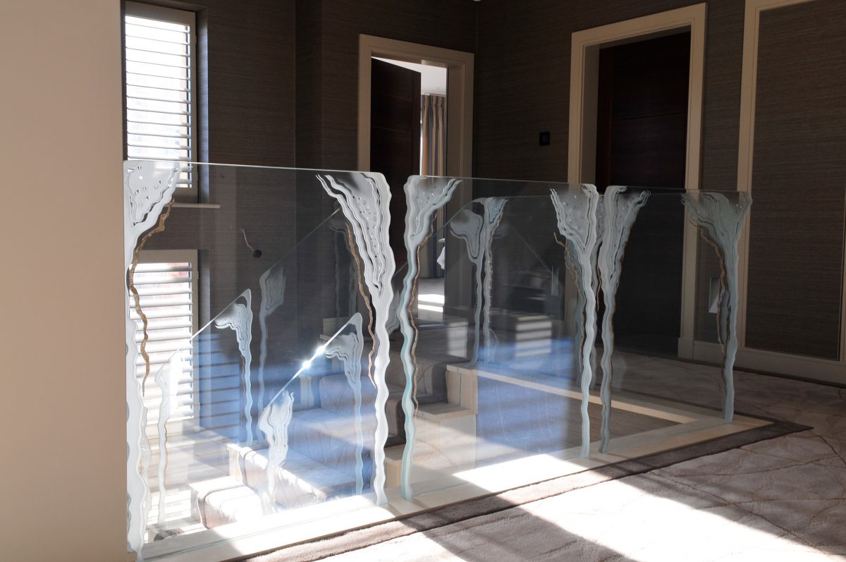 Glass panels on the landing of formby residence