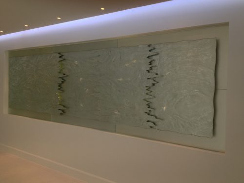 Glass design in Childs Hill London On the wall