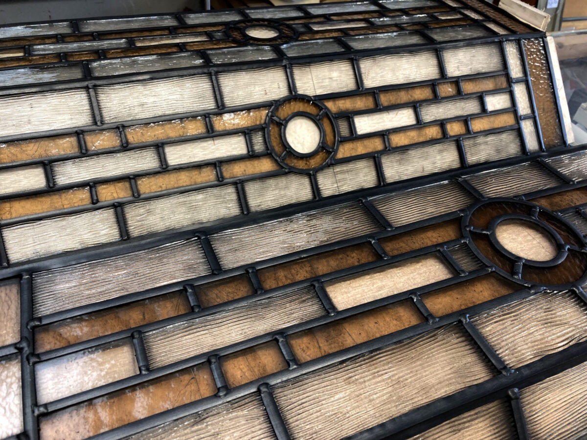 Manufacturing stained glass panels for the Gleneagles Townhouse